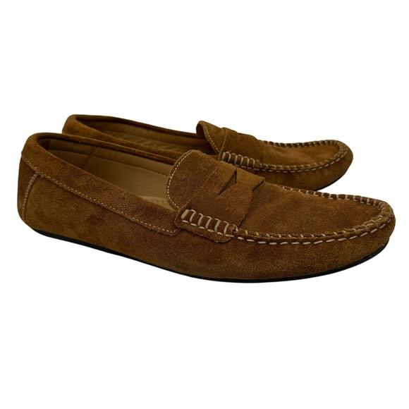 Kevin's Mens Slip On Loafers Driving Shoes Size 12 Suede Leather Dog Embroidered - Picture 1 of 8